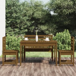 vidaXL 4-tlg. Garten-Essgruppe Honigbraun Massivholz Kiefer