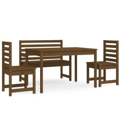 vidaXL 4-tlg. Garten-Essgruppe Honigbraun Massivholz Kiefer