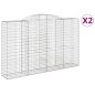 vidaXL Gabionen mit Hochbogen 2 Stk. 300x50x180/200cm Verzinktes Eisen vidaXL Gabionen mit Hochbogen 2 Stk. 300x50x180/200cm Verzinktes Eisen