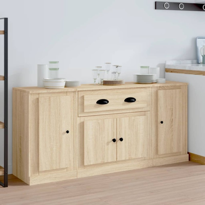 vidaXL Sideboards 3 Stk. Sonoma-Eiche Holzwerkstoff vidaXL Sideboards 3 Stk. Sonoma-Eiche Holzwerkstoff