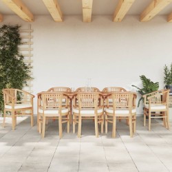 vidaXL 9-tlg. Garten-Essgruppe Massivholz Teak