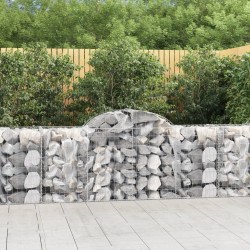 vidaXL Gabionen mit Hochbogen 8 Stk. 200x50x80/100 cm Verzinktes Eisen