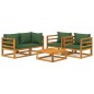 vidaXL 5-tlg. Garten-Lounge-Set mit Grünen Kissen Massivholz vidaXL 5-tlg. Garten-Lounge-Set mit Grünen Kissen Massivholz