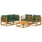 vidaXL 5-tlg. Garten-Lounge-Set mit Grünen Kissen Massivholz vidaXL 5-tlg. Garten-Lounge-Set mit Grünen Kissen Massivholz