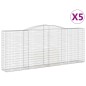 vidaXL Gabionen mit Hochbogen 5 Stk. 400x50x160/180cm Verzinktes Eisen vidaXL Gabionen mit Hochbogen 5 Stk. 400x50x160/180cm Verzinktes Eisen