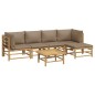 vidaXL 6-tlg. Garten-Lounge-Set mit Kissen Taupe Bambus vidaXL 6-tlg. Garten-Lounge-Set mit Kissen Taupe Bambus