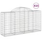 vidaXL Gabionen mit Hochbogen 15 Stk 200x50x100/120cm Verzinktes Eisen vidaXL Gabionen mit Hochbogen 15 Stk 200x50x100/120cm Verzinktes Eisen