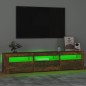 vidaXL TV-Schrank mit LED-Leuchten Räuchereiche 180x35x40 cm vidaXL TV-Schrank mit LED-Leuchten Räuchereiche 180x35x40 cm