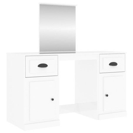vidaXL Schminktisch mit Spiegel Hochglanz-Weiß 130x50x132,5 cm