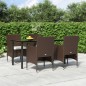 vidaXL 5-tlg. Garten-Essgruppe mit Kissen Braun und Schwarz vidaXL 5-tlg. Garten-Essgruppe mit Kissen Braun und Schwarz