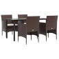 vidaXL 5-tlg. Garten-Essgruppe mit Kissen Braun und Schwarz vidaXL 5-tlg. Garten-Essgruppe mit Kissen Braun und Schwarz