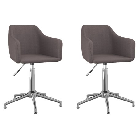 Esszimmerstühle 2 Stk. Drehbar Taupe Stoff