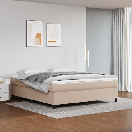 vidaXL Boxspringbett Matratze Cappuccino-Braun 180x200 cm Kunstleder
