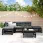 vidaXL 6-tlg. Garten-Lounge-Set mit Kissen Schwarz Massivholz vidaXL 6-tlg. Garten-Lounge-Set mit Kissen Schwarz Massivholz