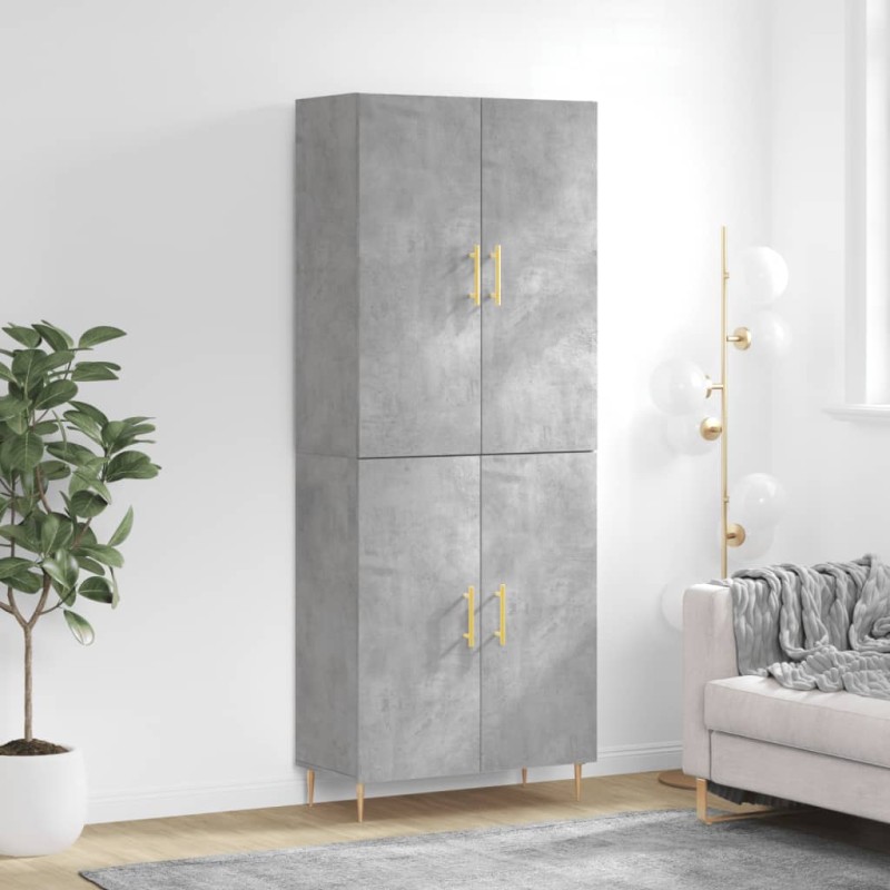 vidaXL Highboard Betongrau 69,5x34x180 cm Holzwerkstoff vidaXL Highboard Betongrau 69,5x34x180 cm Holzwerkstoff