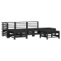vidaXL 6-tlg. Garten-Lounge-Set mit Kissen Schwarz Massivholz vidaXL 6-tlg. Garten-Lounge-Set mit Kissen Schwarz Massivholz
