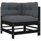 vidaXL 6-tlg. Garten-Lounge-Set mit Kissen Schwarz Massivholz vidaXL 6-tlg. Garten-Lounge-Set mit Kissen Schwarz Massivholz