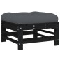 vidaXL 6-tlg. Garten-Lounge-Set mit Kissen Schwarz Massivholz vidaXL 6-tlg. Garten-Lounge-Set mit Kissen Schwarz Massivholz