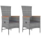 vidaXL 3-tlg. Garten-Lounge-Set Grau Poly Rattan & Massivholz Akazie vidaXL 3-tlg. Garten-Lounge-Set Grau Poly Rattan & Massivholz Akazie