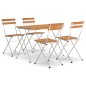 vidaXL 5-tlg. Bistro-Set Klappbar Massivholz Akazie und Stahl vidaXL 5-tlg. Bistro-Set Klappbar Massivholz Akazie und Stahl