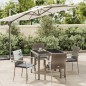 vidaXL 5-tlg. Garten-Essgruppe mit Kissen Grau Poly Rattan