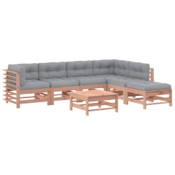 vidaXL 7-tlg. Garten-Lounge-Set mit Kissen Massivholz Douglasie