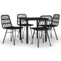vidaXL 5-tlg. Garten-Essgruppe Schwarz Poly Rattan vidaXL 5-tlg. Garten-Essgruppe Schwarz Poly Rattan