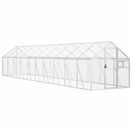 vidaXL Voliere Silbern 1,79x10x1,85 m Aluminium