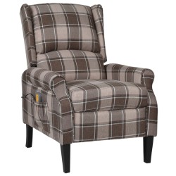 vidaXL Massagesessel mit Liegefunktion Beige Stoff