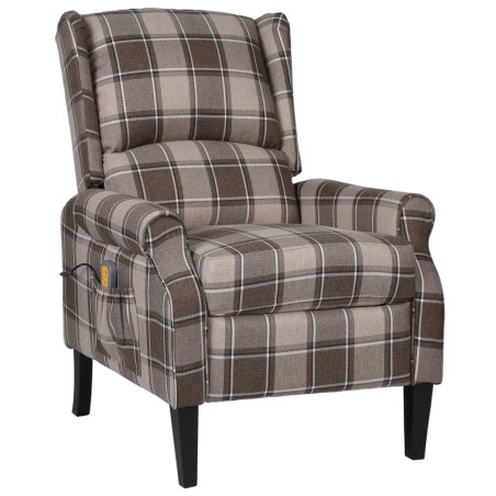 vidaXL Massagesessel mit Liegefunktion Beige Stoff