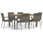 vidaXL 7-tlg. Garten-Essgruppe mit Kissen Grau Poly Rattan vidaXL 7-tlg. Garten-Essgruppe mit Kissen Grau Poly Rattan