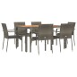 vidaXL 7-tlg. Garten-Essgruppe mit Kissen Grau Poly Rattan vidaXL 7-tlg. Garten-Essgruppe mit Kissen Grau Poly Rattan