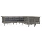 vidaXL 8-tlg. Garten-Lounge-Set mit Kissen Grau Poly Rattan vidaXL 8-tlg. Garten-Lounge-Set mit Kissen Grau Poly Rattan
