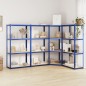 vidaXL Regale mit 4 Böden 4 Stk. Blau Stahl & Holzwerkstoff vidaXL Regale mit 4 Böden 4 Stk. Blau Stahl & Holzwerkstoff