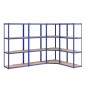 vidaXL Regale mit 4 Böden 4 Stk. Blau Stahl & Holzwerkstoff vidaXL Regale mit 4 Böden 4 Stk. Blau Stahl & Holzwerkstoff