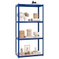 vidaXL Regale mit 4 Böden 4 Stk. Blau Stahl & Holzwerkstoff vidaXL Regale mit 4 Böden 4 Stk. Blau Stahl & Holzwerkstoff