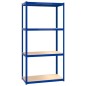 vidaXL Regale mit 4 Böden 4 Stk. Blau Stahl & Holzwerkstoff vidaXL Regale mit 4 Böden 4 Stk. Blau Stahl & Holzwerkstoff