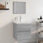 vidaXL Badmöbel-Set Grau Sonoma Holzwerkstoff vidaXL Badmöbel-Set Grau Sonoma Holzwerkstoff