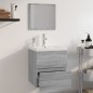 vidaXL Badmöbel-Set Grau Sonoma Holzwerkstoff vidaXL Badmöbel-Set Grau Sonoma Holzwerkstoff