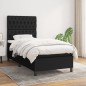 vidaXL Boxspringbett mit Matratze Schwarz 90x190 cm Stoff vidaXL Boxspringbett mit Matratze Schwarz 90x190 cm Stoff