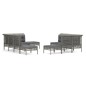 vidaXL 11-tlg. Garten-Lounge-Set mit Kissen Grau Poly Rattan vidaXL 11-tlg. Garten-Lounge-Set mit Kissen Grau Poly Rattan