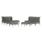 vidaXL 11-tlg. Garten-Lounge-Set mit Kissen Grau Poly Rattan vidaXL 11-tlg. Garten-Lounge-Set mit Kissen Grau Poly Rattan