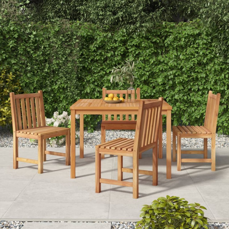 vidaXL 5-tlg. Garten-Essgruppe Massivholz Teak vidaXL 5-tlg. Garten-Essgruppe Massivholz Teak