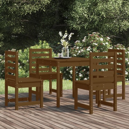 vidaXL 5-tlg. Garten-Essgruppe Honigbraun Massivholz Kiefer