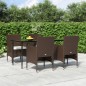 vidaXL 5-tlg. Garten-Essgruppe mit Kissen Braun und Schwarz