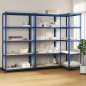 vidaXL Regale mit 5 Böden 3 Stk. Blau Stahl & Holzwerkstoff vidaXL Regale mit 5 Böden 3 Stk. Blau Stahl & Holzwerkstoff