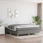 vidaXL Boxspringbett mit Matratze Dunkelgrau 160x200 cm Stoff vidaXL Boxspringbett mit Matratze Dunkelgrau 160x200 cm Stoff