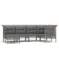 vidaXL 6-tlg. Garten-Lounge-Set mit Kissen Grau Poly Rattan vidaXL 6-tlg. Garten-Lounge-Set mit Kissen Grau Poly Rattan