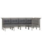 vidaXL 6-tlg. Garten-Lounge-Set mit Kissen Grau Poly Rattan vidaXL 6-tlg. Garten-Lounge-Set mit Kissen Grau Poly Rattan