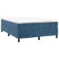 vidaXL Boxspringbett mit Matratze Dunkelblau 140x200 cm Samt vidaXL Boxspringbett mit Matratze Dunkelblau 140x200 cm Samt